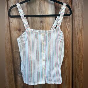 Striped Button-Down Madewell Tank